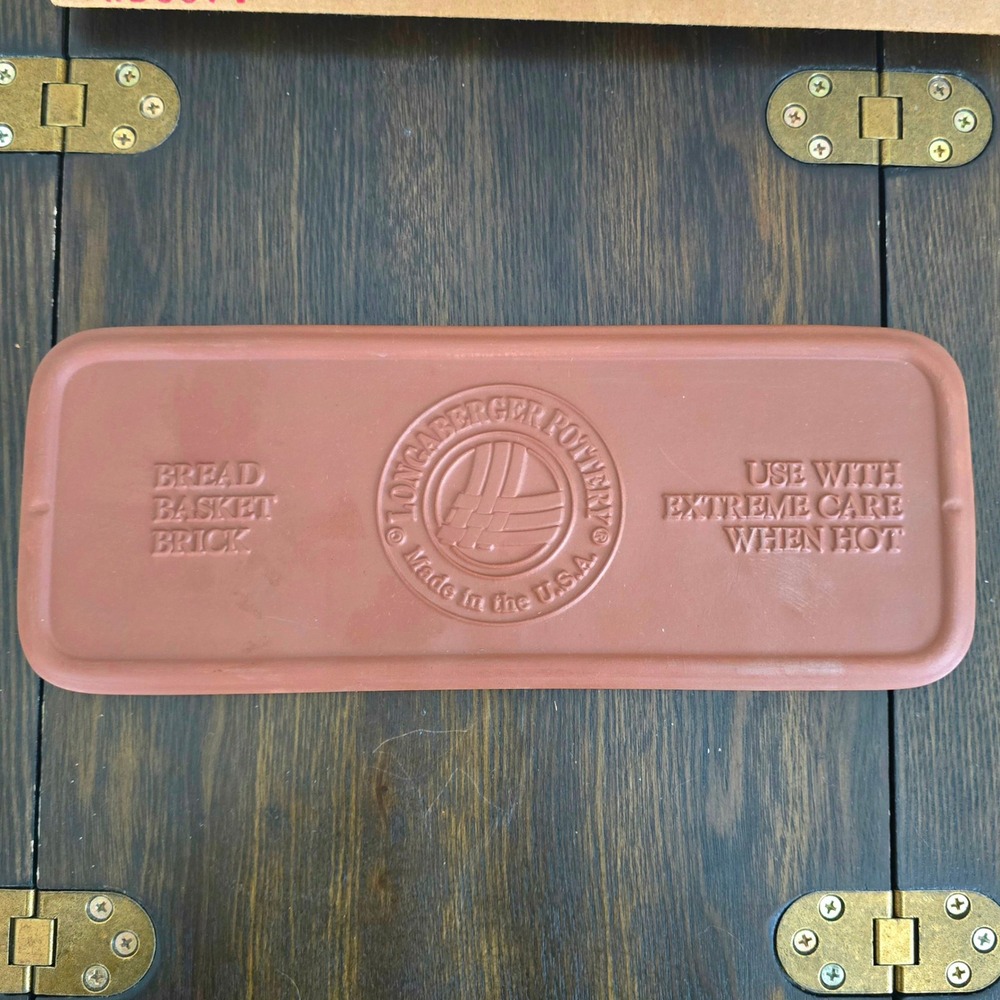 Longaberger Pottery Bread Basket Brick 30074 Microwave Oven Safe USA